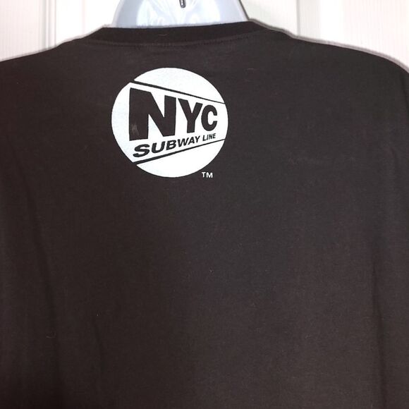 Vintage NYC Subway Line Shirt Tee Black  Track Graphic Print 90s Sz L - Picture 5 of 5